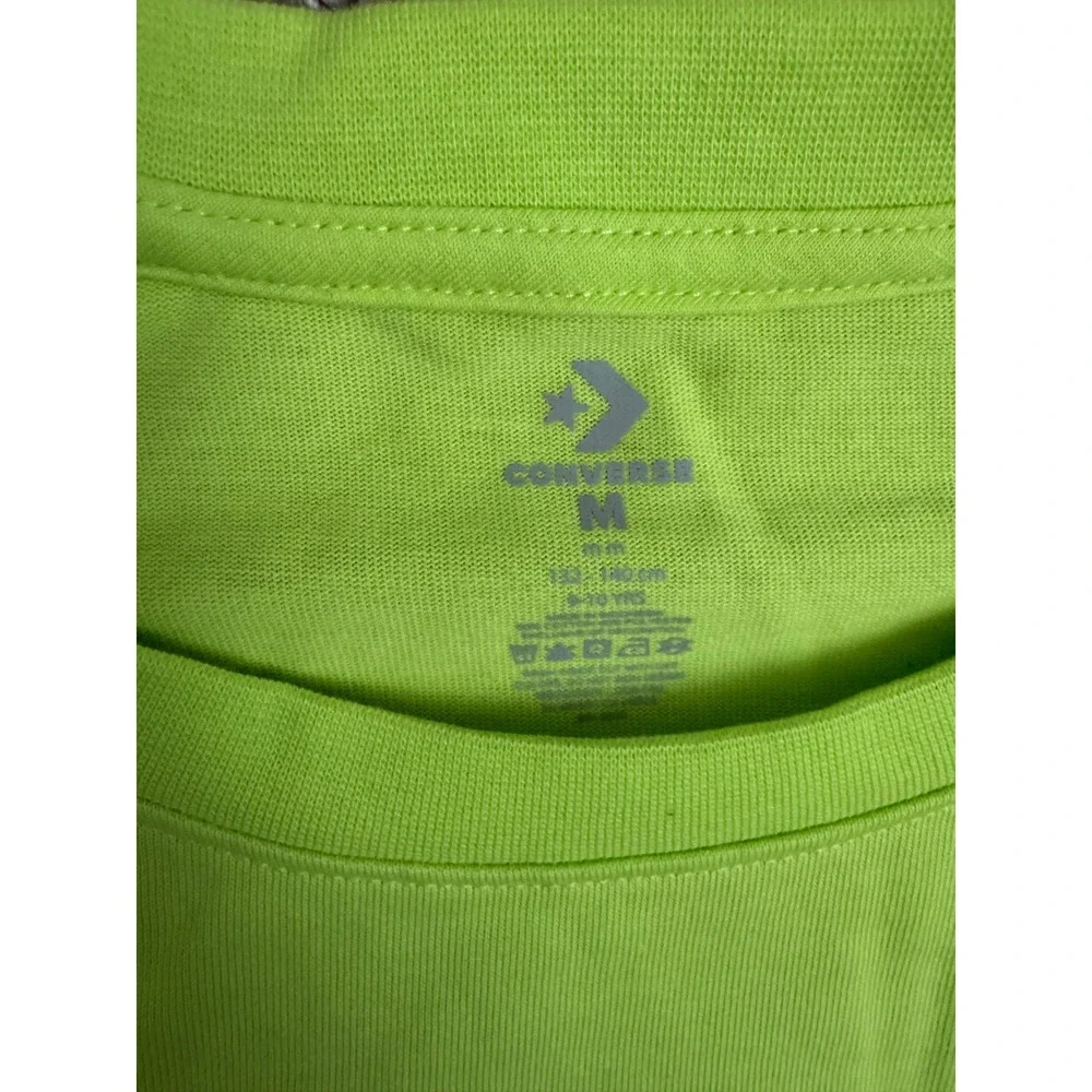 Converse Boys Neon Mantis Green Short Sleeve Logo T-Shirt Size M 9-10 NEW